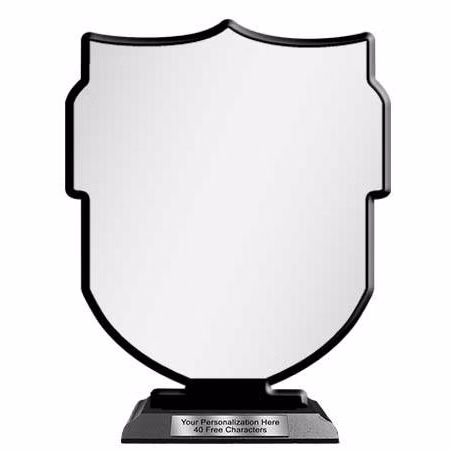 Blank Wood Trophy: 10" Shield with Wood Base.