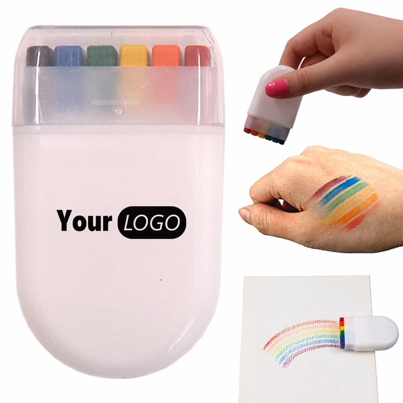 6 Color Rainbow Paint Face Crayons