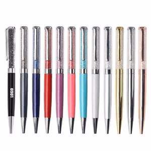 Crystal Bling Plated Metal Color Pen