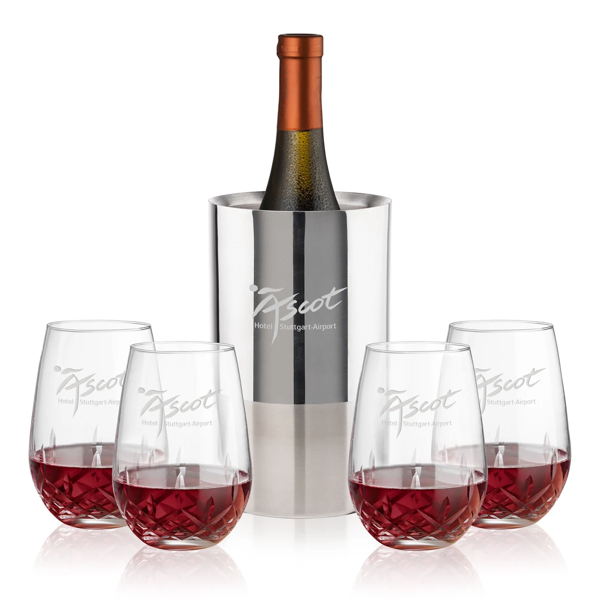 Catania Wine Cooler & Templeton Stemless Wine Set 1