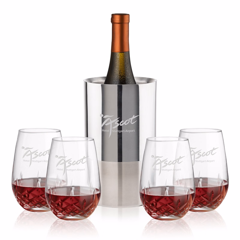 Catania Wine Cooler & Templeton Stemless Wine Set