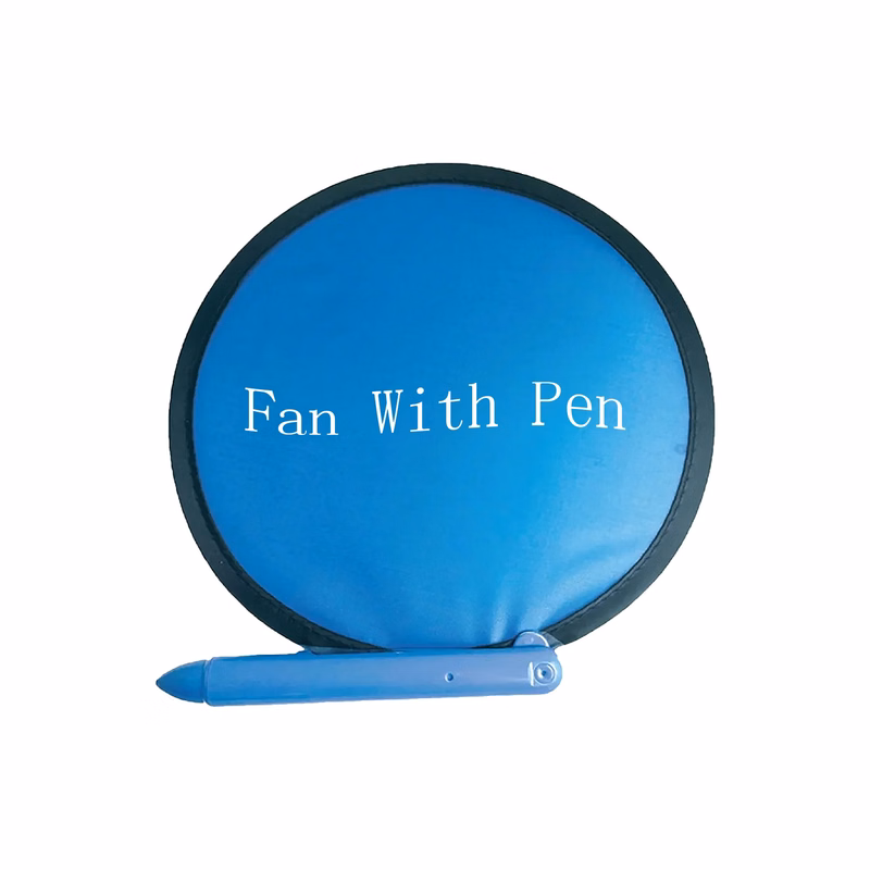 7" D Round Nylon Fan With Pen