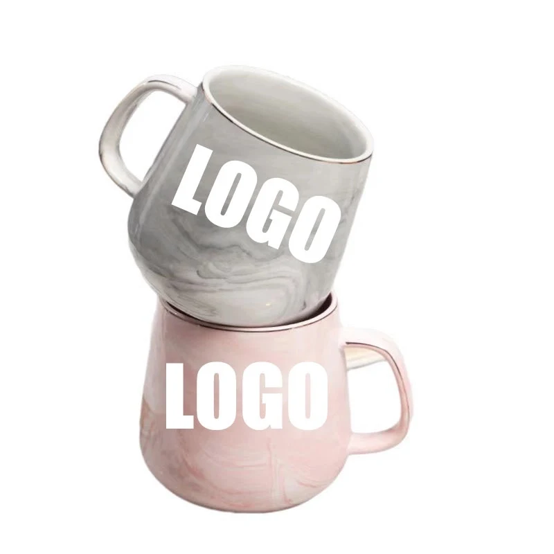 Custom 12 Oz Ceramic Marble Coffee Cups 1