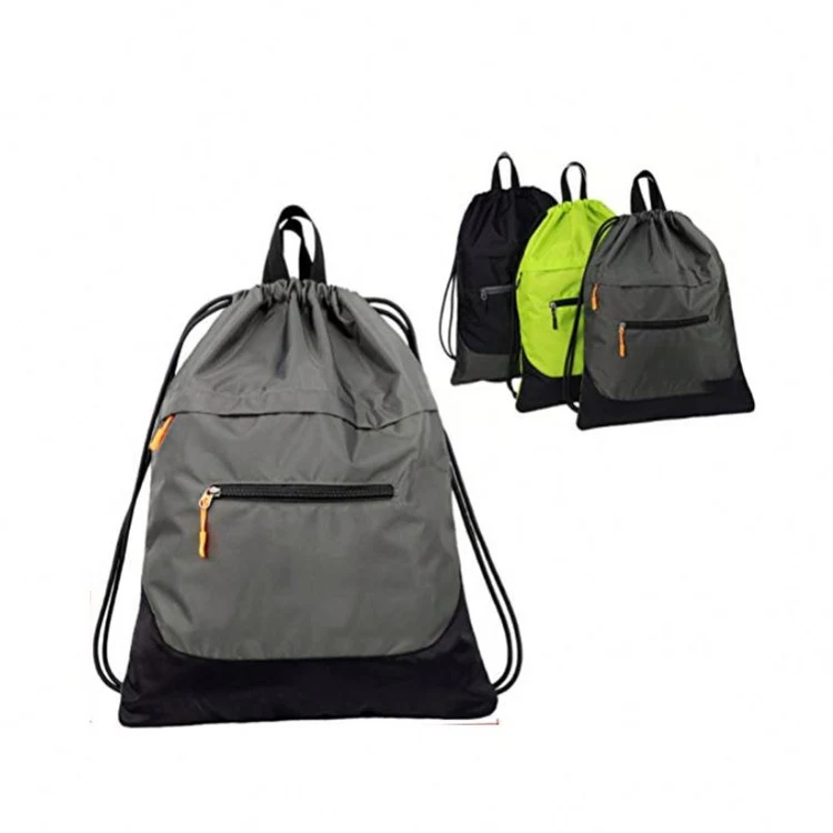 Sport Drawstring Backpack with shoe pocket 1