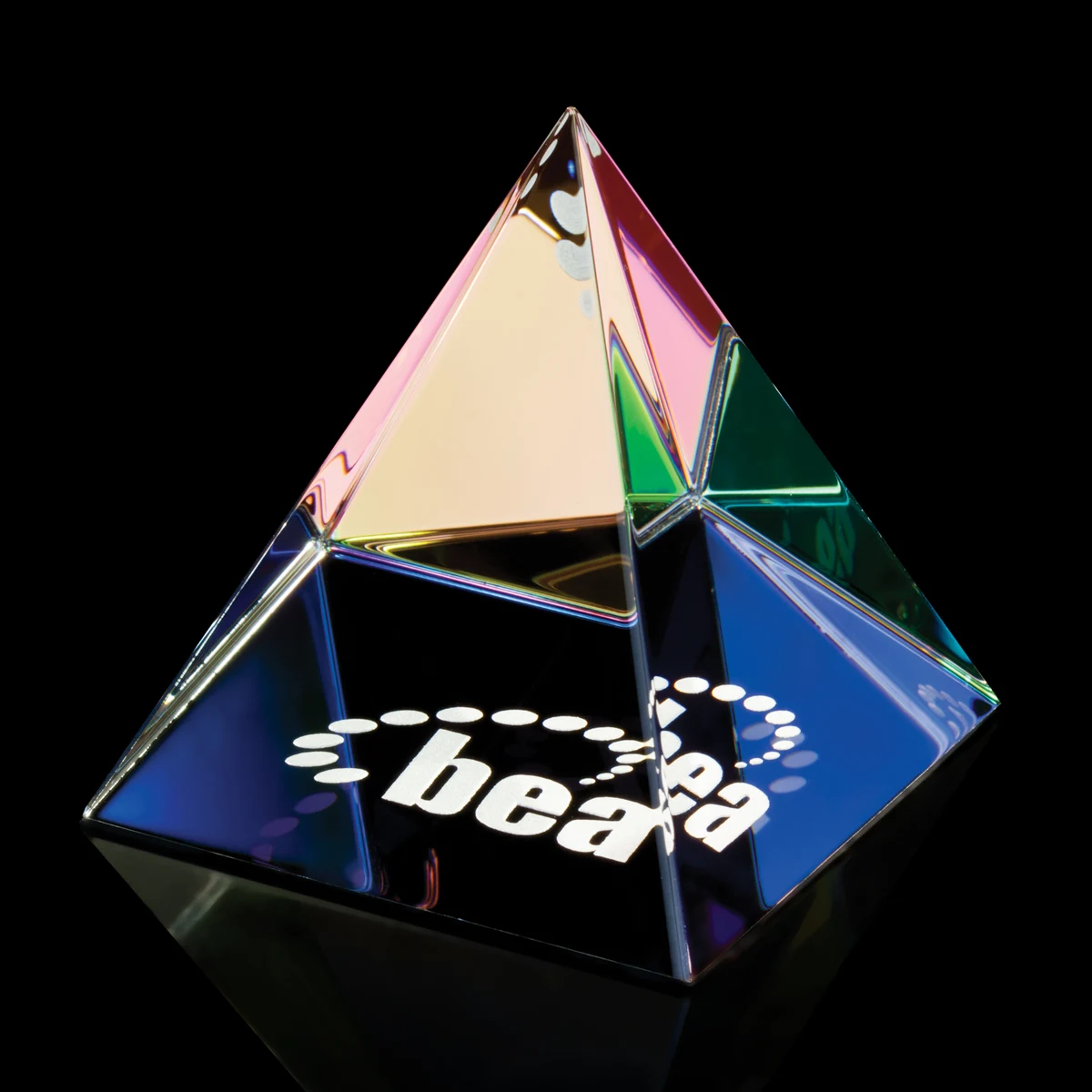 Colored Pyramid Paperweight 1