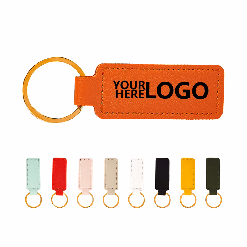 PU Leather and Metal Keychain Accessory