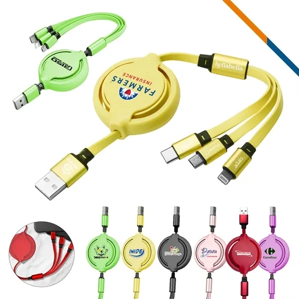 Octopus 3in1 Retractable Cable for Desk, Travel and Daily Use 1