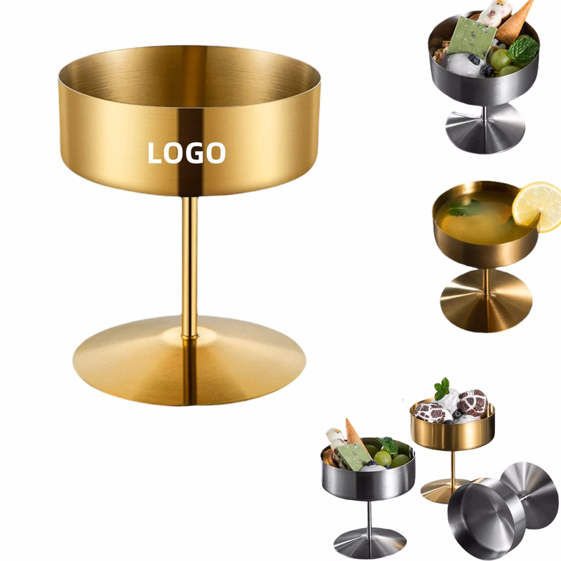 6oz Stainless Steel Ice Cream Goblet Dessert Cup
