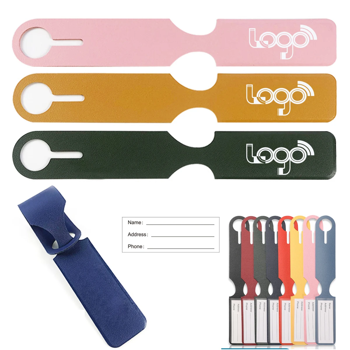 Luggage Bag Tags Leather Travel ID Labels 1