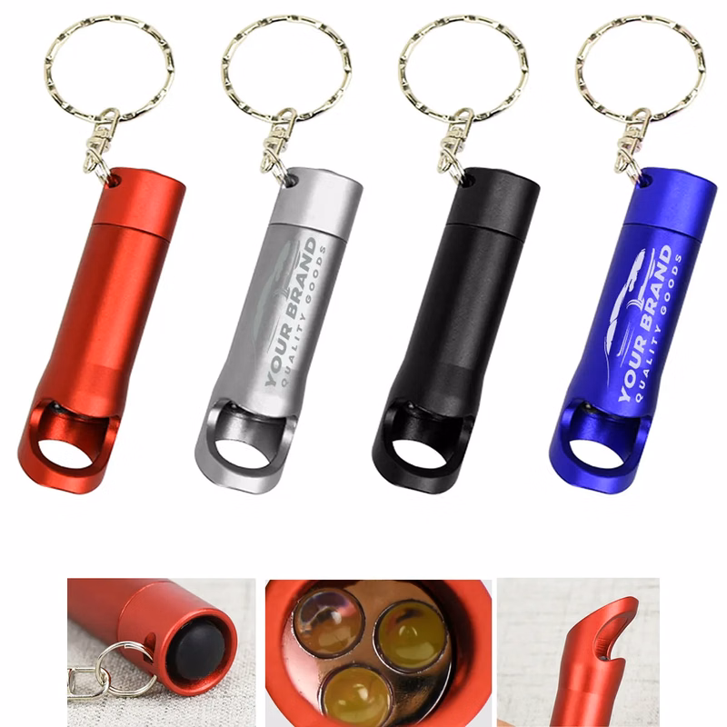 Mini LED Torch Compact Bottle Opener Keychain