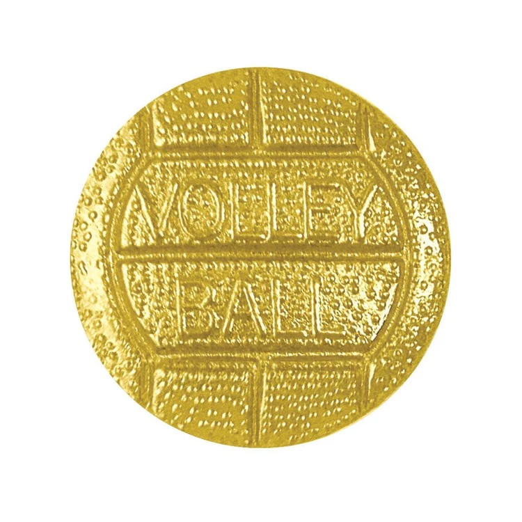 Volleyball Bright Gold Chenille Lapel Pin 1