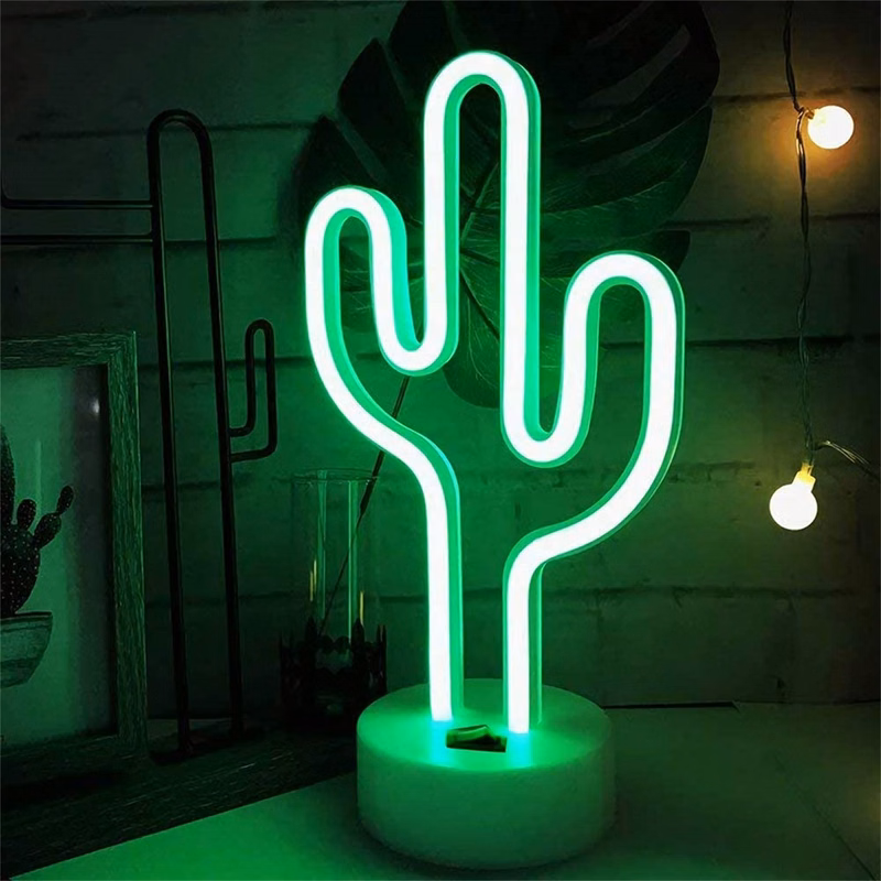Green Cactus Neon Light Sign