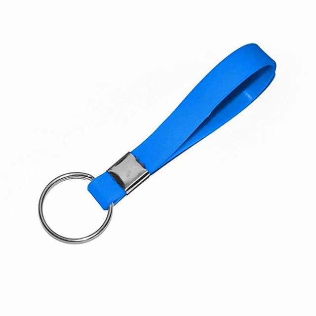 1/2 Inch Wide Blank Silicone Wristband Keychain