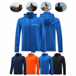 Full Zip Up Hoodies Mens Soccer Sportswear Quick Drying Jacket