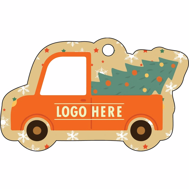 1/4" Recycled Wood Ornaments-Truck with Tree