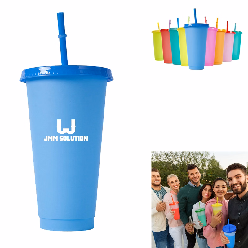 Reusable Color Changing Cup Plastic Tumblers With Lids