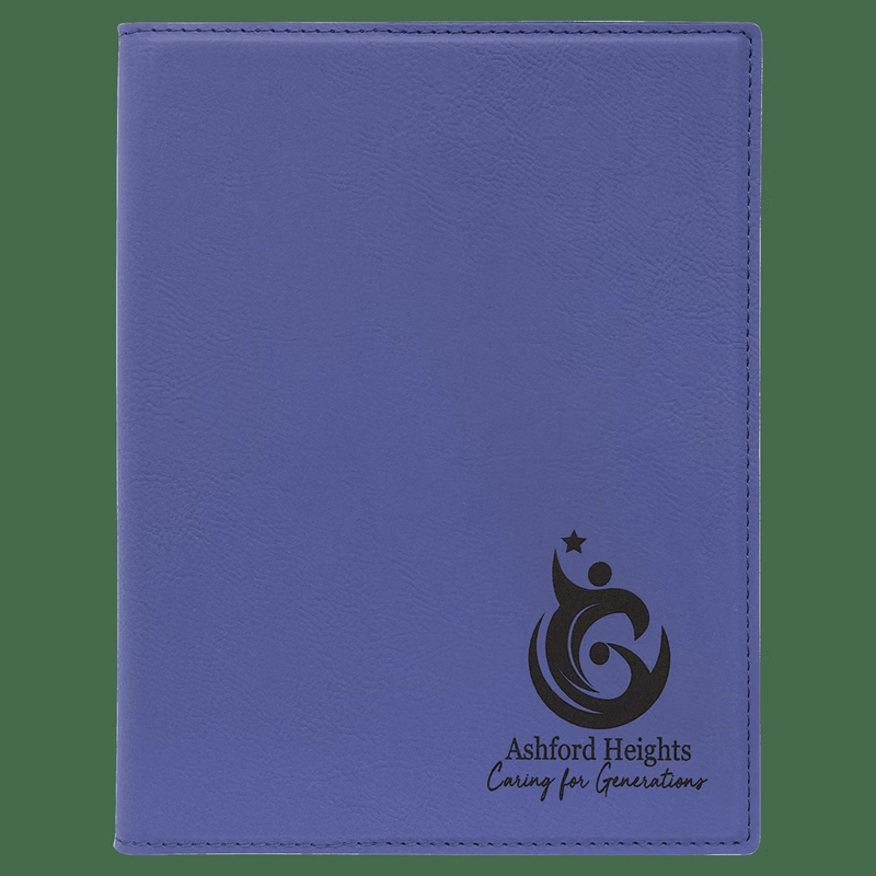 7" x 9" Purple Leatherette Small Portfolio with Notepad