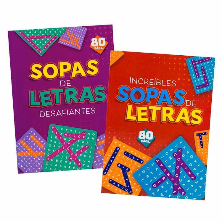Spanish Word Search Puzzle Books 80 Pages - Two Titles