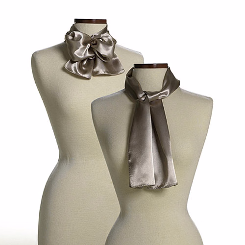 Champagne Beige Polyester Satin Scarf - 8"x45"