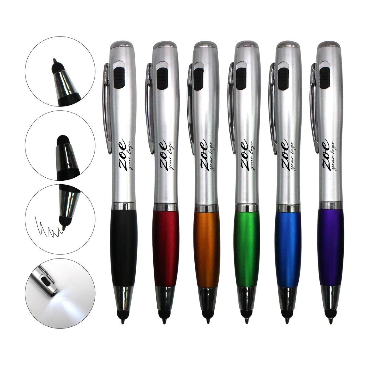 LED Light Up Pen for Night Writing MOQ100, custom pen with logo imprint 1