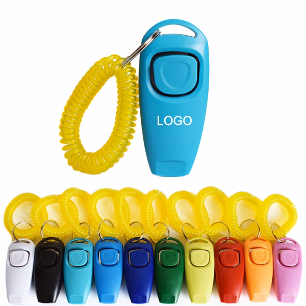 2 in 1 Clicker Whistle W/ Ring & Coil Wristband