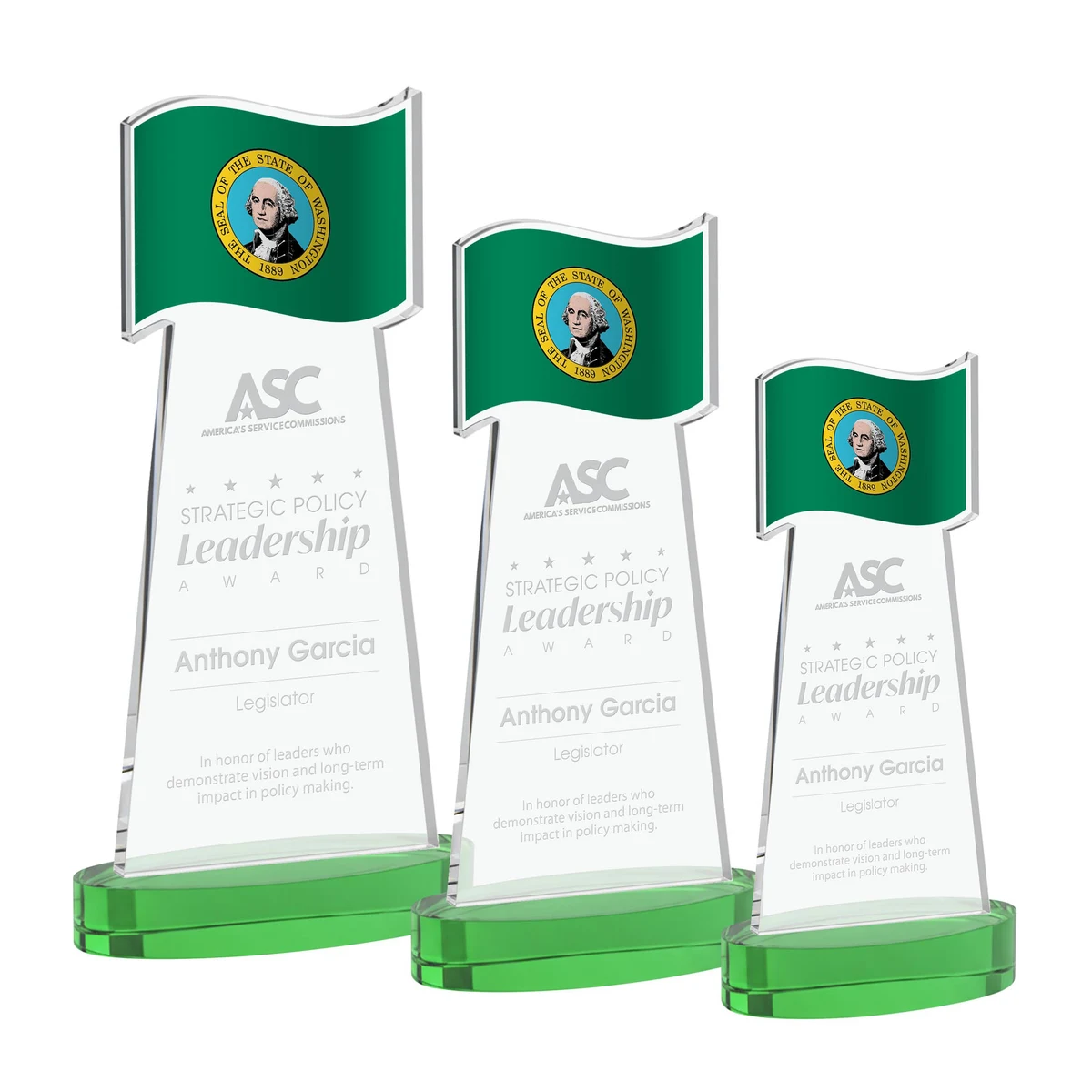 Flag Award on Alberton Base - Green 1