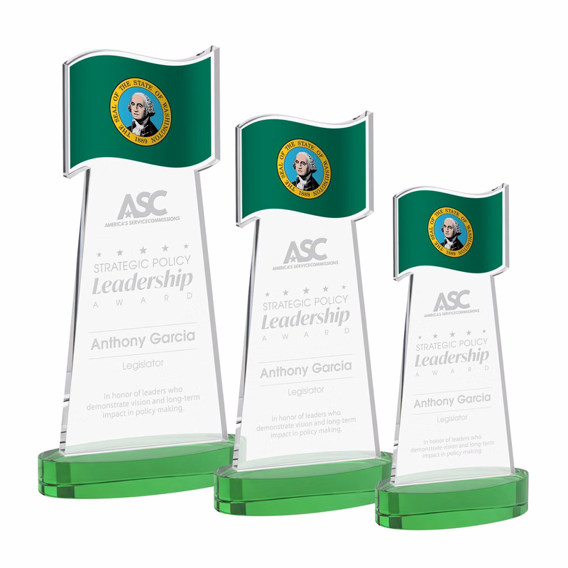 Flag Award on Alberton Base - Green