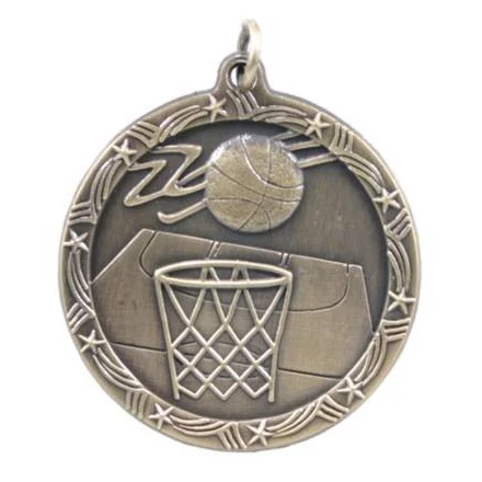 Basketball Shooting Star Medal, 1 3/4" 1