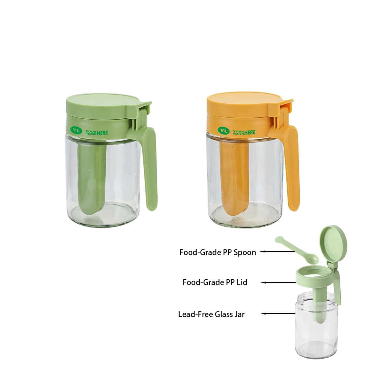 Glass Spice Jar with Spoon 1