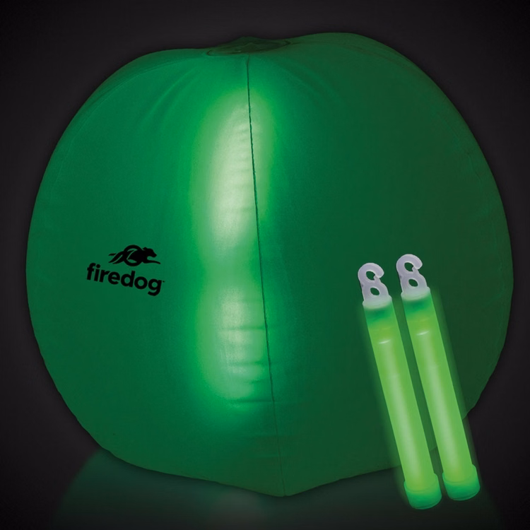 Translucent Green 24" Inflatable Beach Ball with Glow Stick