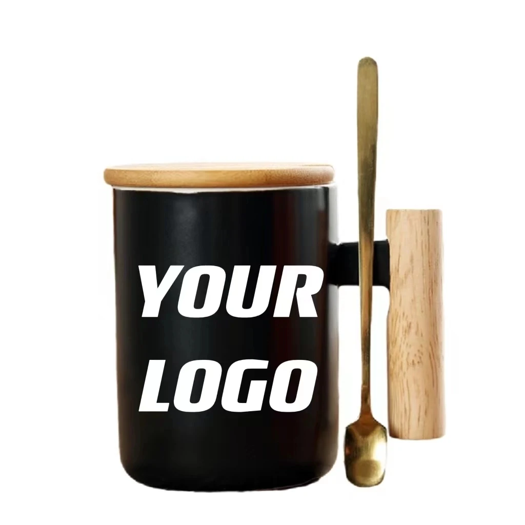 Customizable Coffee Cup With Lid And Spoon 1