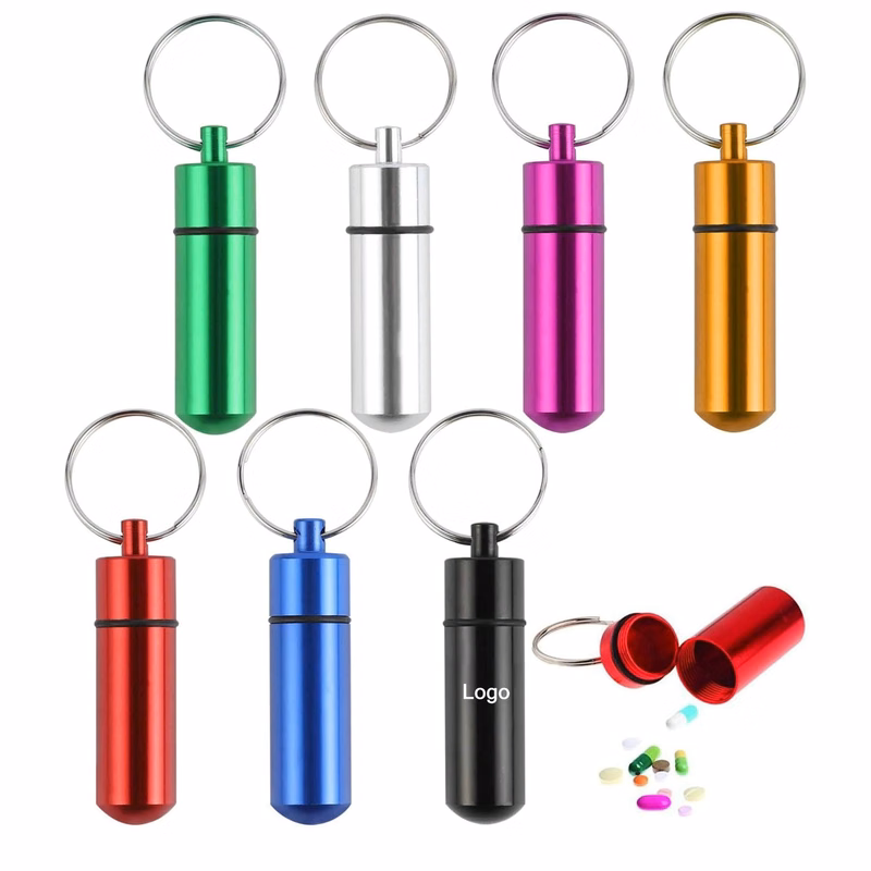 Waterproof Metal Pill Box With Keychain
