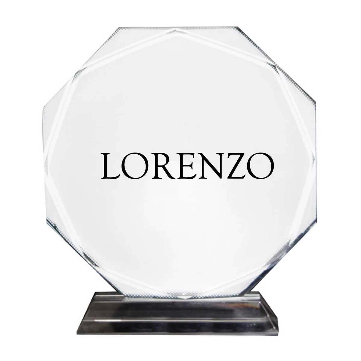 Octagonal Crystal Trophy Medal 1