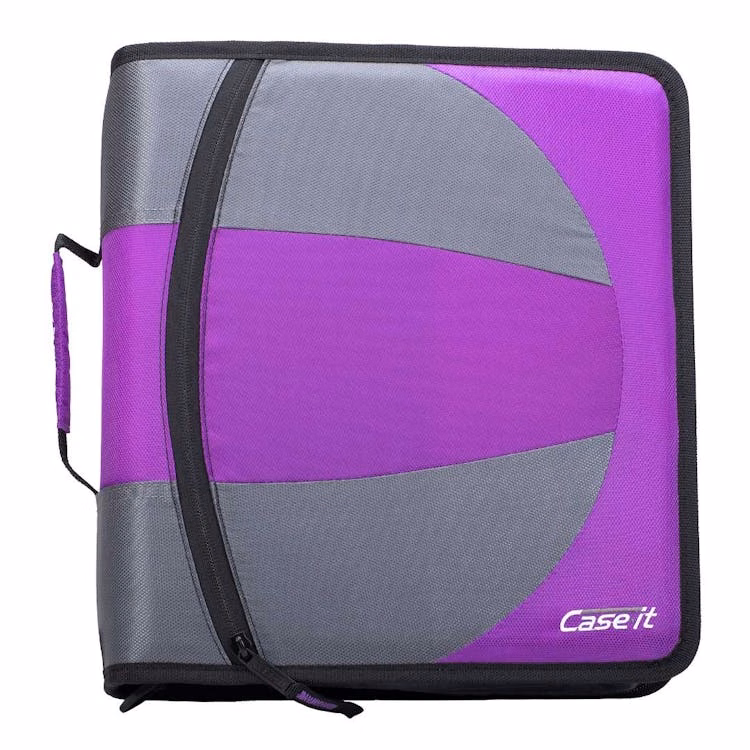 Case-It Dual Zipper Binders - Deep Purple 3"