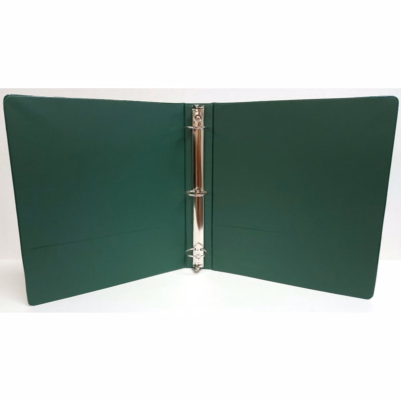 1" 3-Ring Binders - Green 2 Interior Pockets