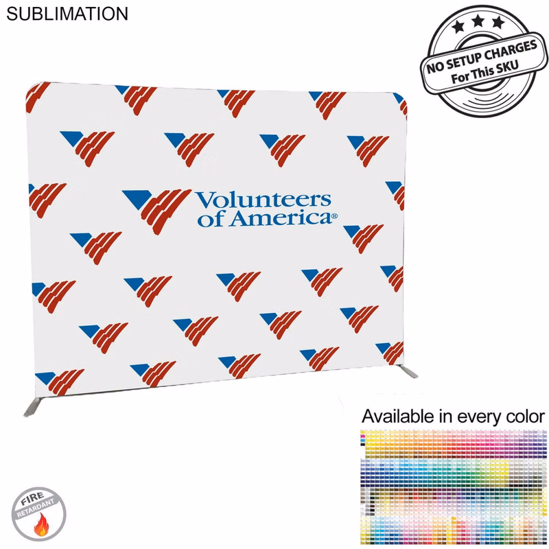 Volunteer, Non-for-profit 8'W x 8'H EuroFit Tension Fabric Straight Wall Display Kit, Double Sided