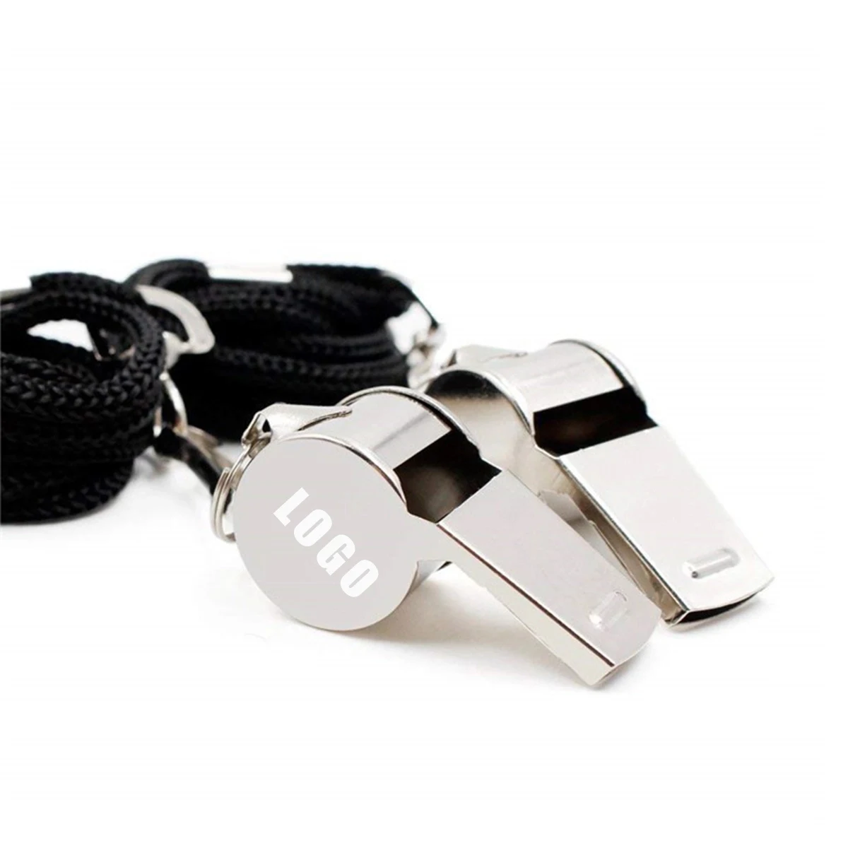 Stainless Steel Whistle With Lanyard 1