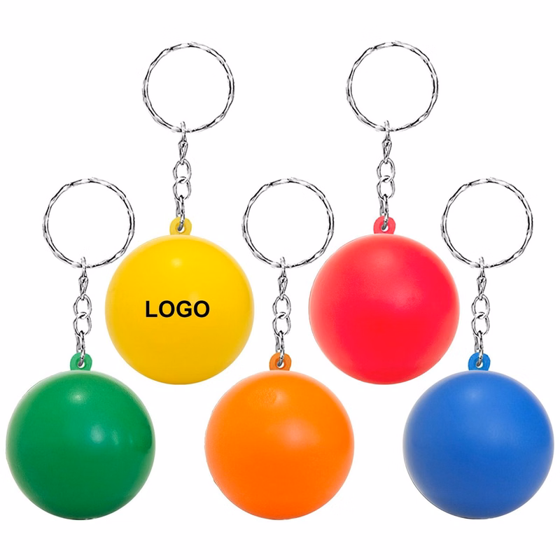 PU Foam Ball Keychain Stress Relief Key Ring