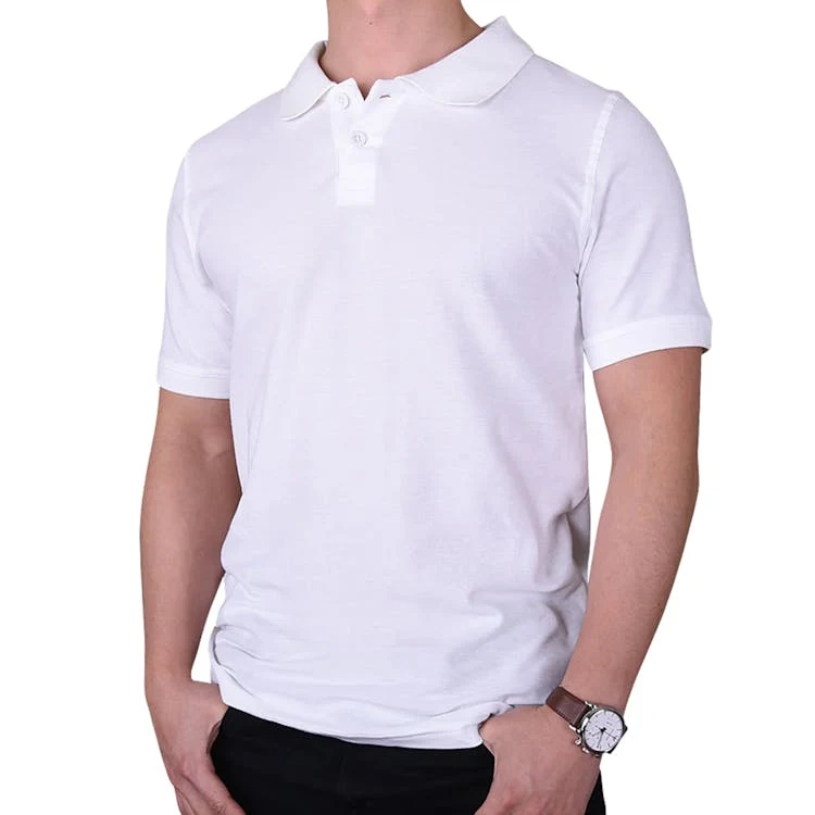 Men's Slim Polo Uniform Shirts - Large White 1
