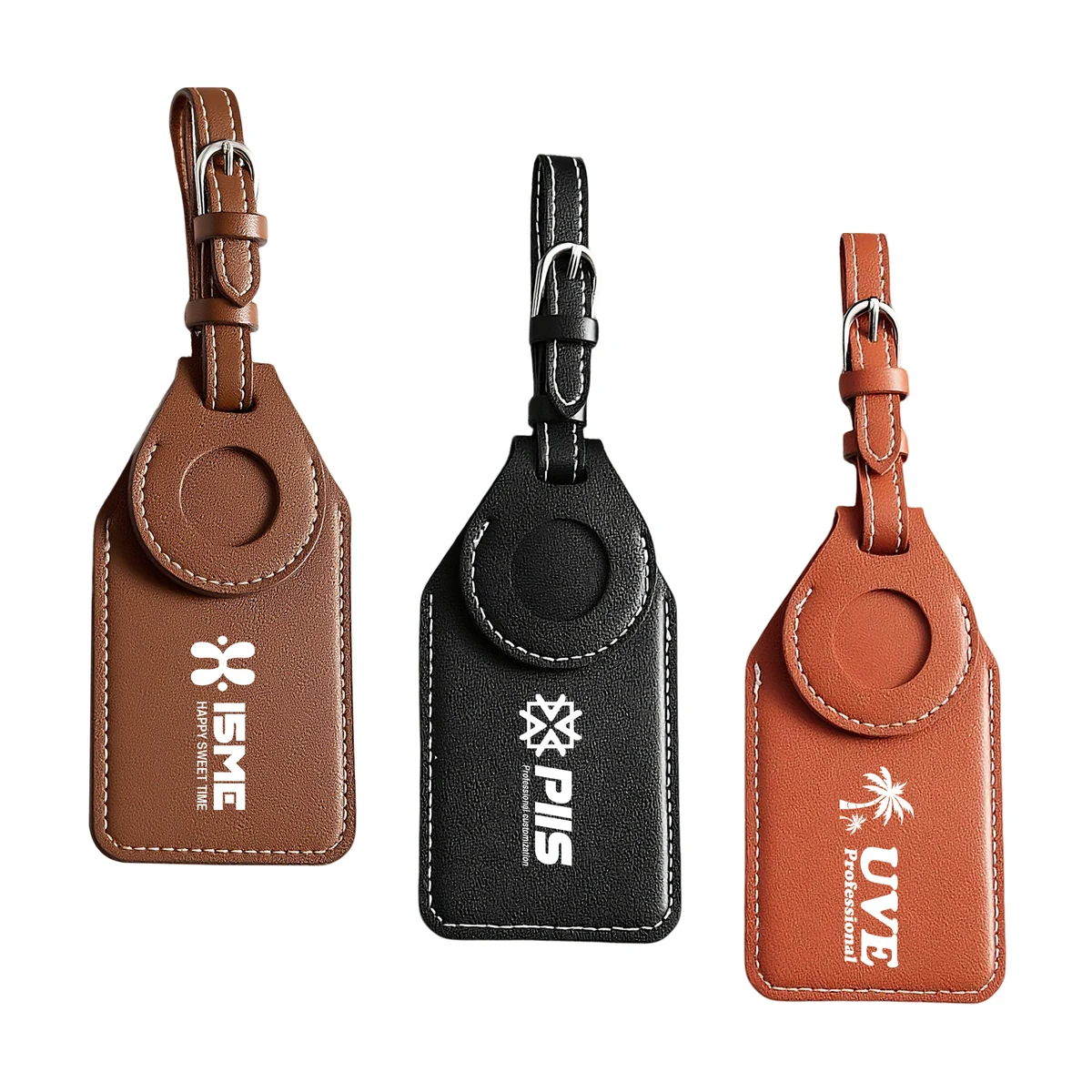 PU Leather Luggage Tag With Airtag Holder 1