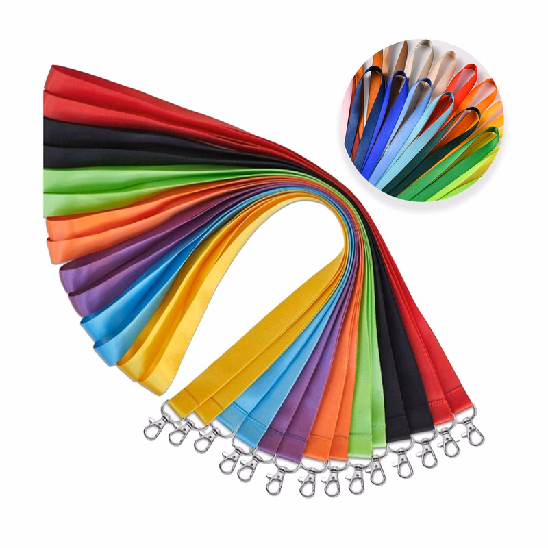 Flat Polyester Lanyard Lobster Hook ID Key Holder Strap