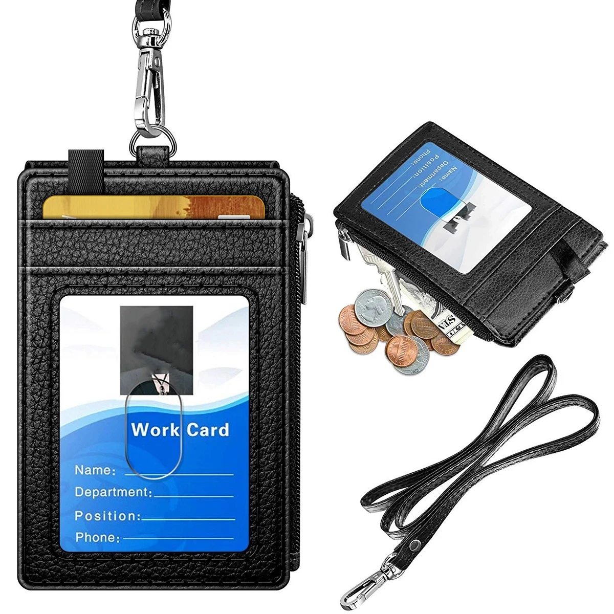 Pu Leather Id Badge Holder 1