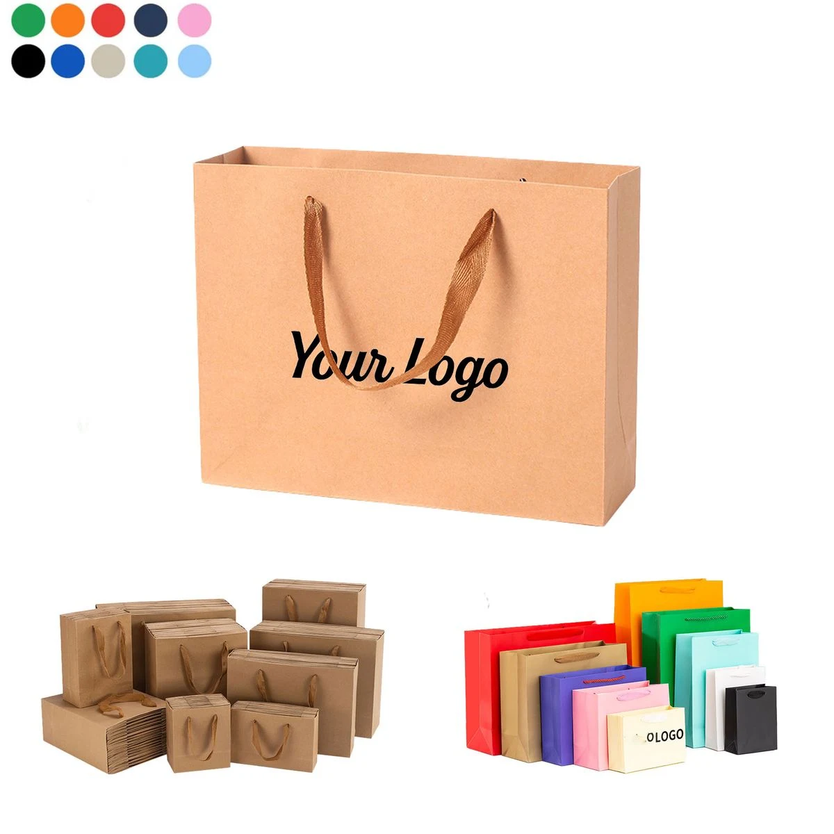 Kraft Paper Gift Bag with Rope Handles 1