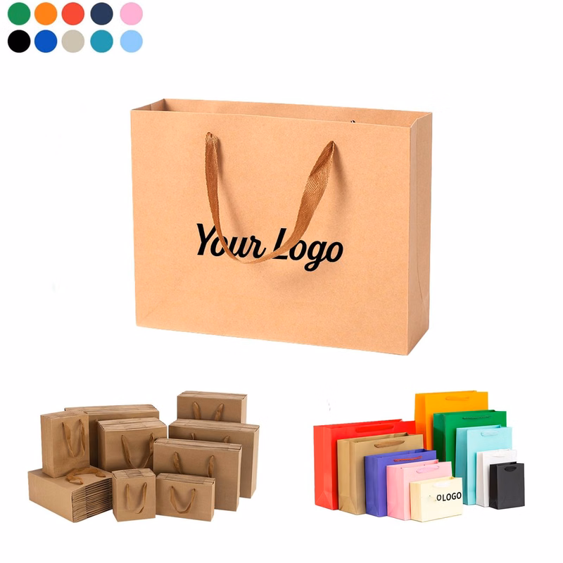 Kraft Paper Gift Bag with Rope Handles
