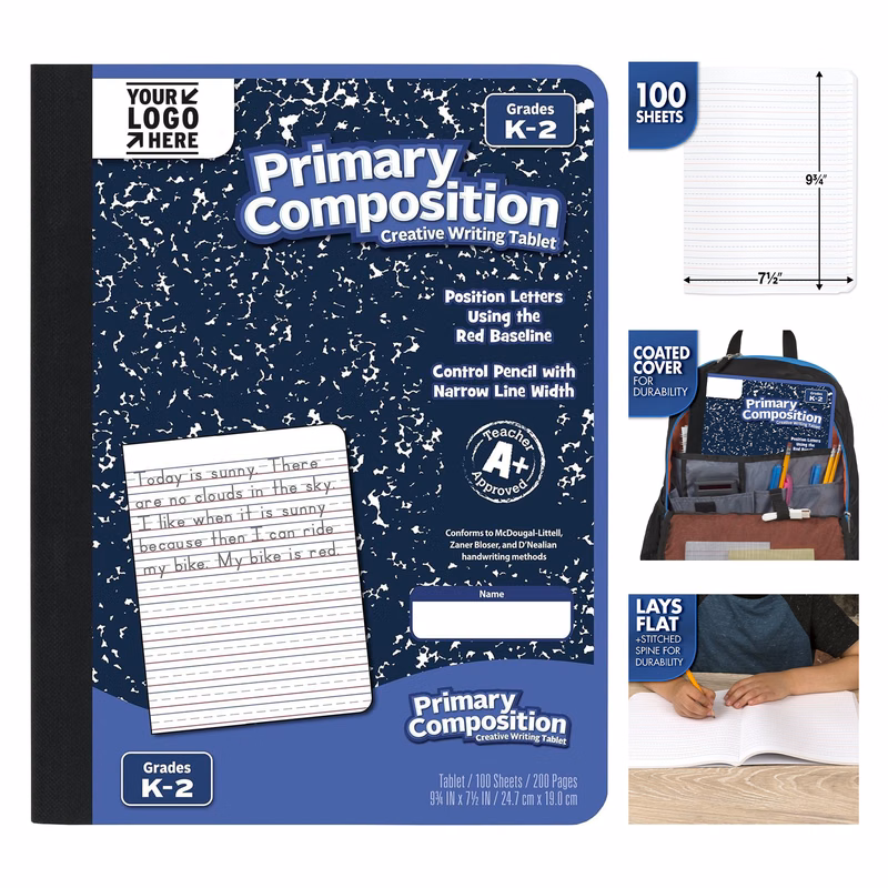9.75" x 7.5" 100 Sheets Composition Notebook