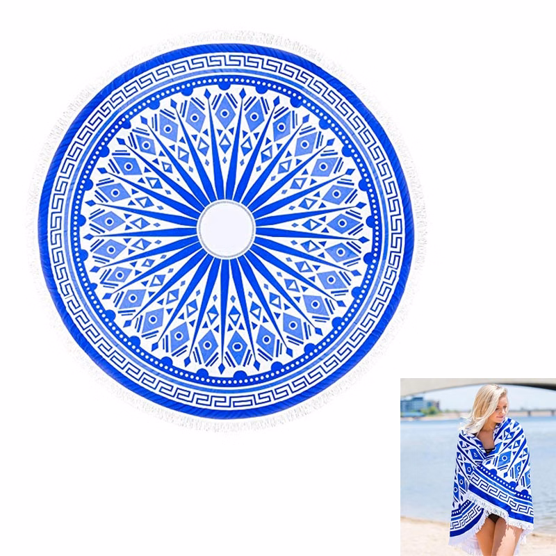 60'' Round Fringed Beach Towel