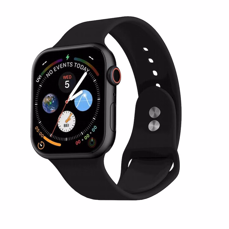 Apple Watch Dual Clasp Bands - Black Silicone 38mm/40mm/41mm