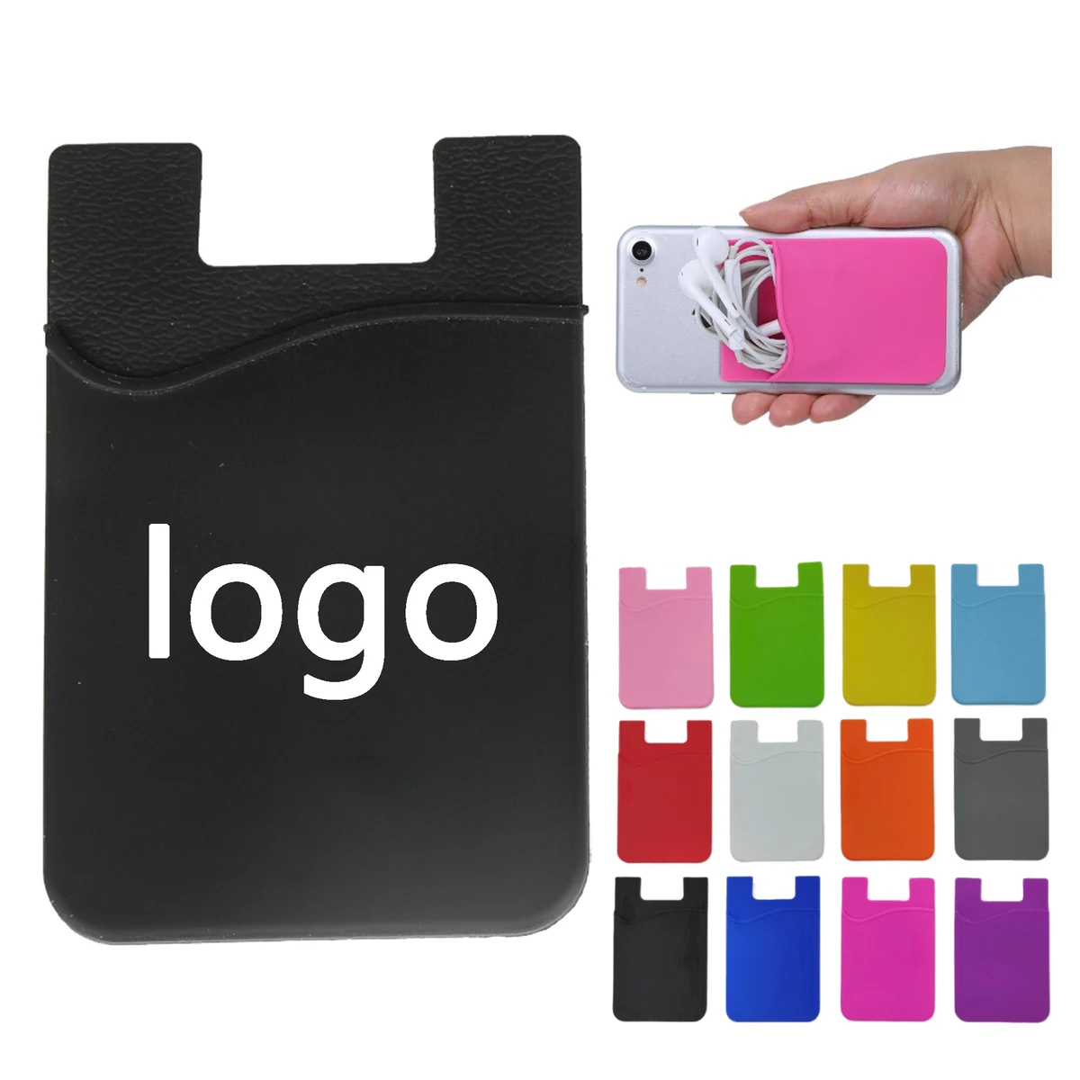 Custom Silicone Phone Sticker Card Holder 1