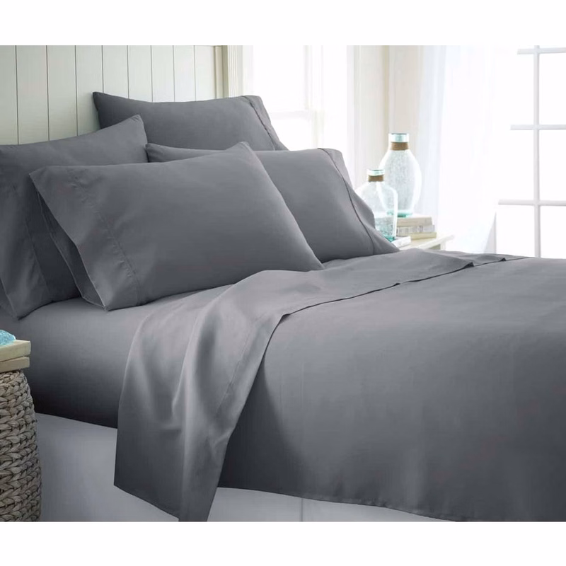 Microfiber Bed Sheets - Gray Twin XL 4 Piece Set