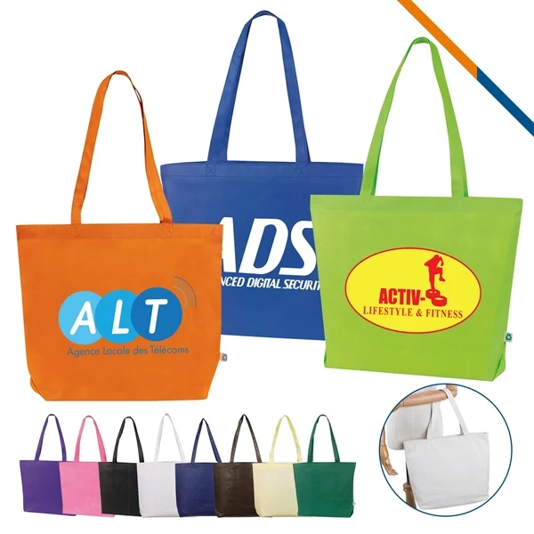 Custom 18" x 15" Non-Woven Tote Bag with 4" Gusset — Reusable Shopping Carrier 1